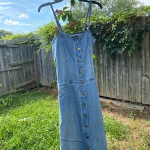 Vintage Blue Nature Collection Denim Maxi Dress